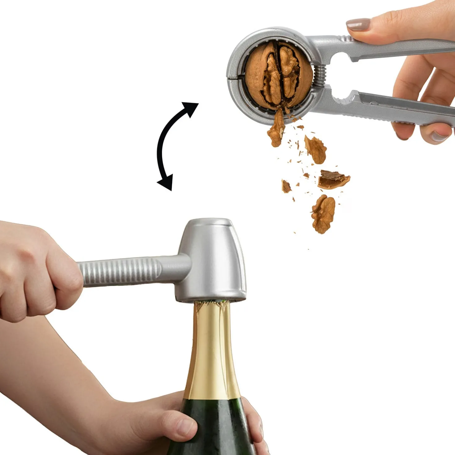 Schiaccianoci e stappa Champagne