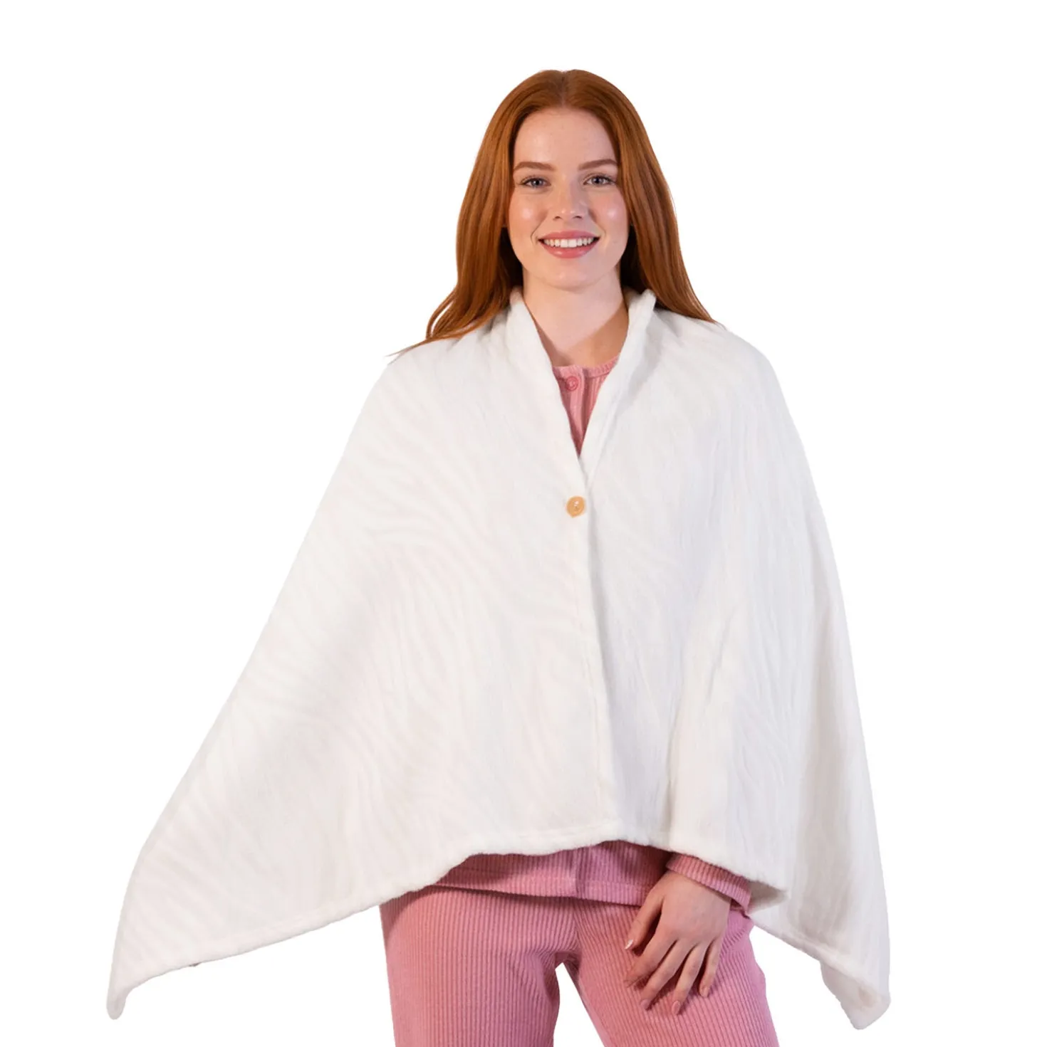 Scialle 70x160 cm panna motivo 3D Flannel