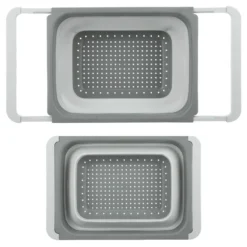 Scolapasta allungabile salvaspazio 26x12x55 cm grigio
