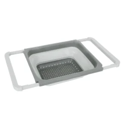 Scolapasta allungabile salvaspazio 26x12x55 cm grigio