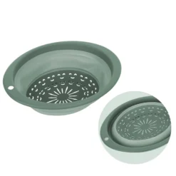Scolapasta pieghevole salvaspazio tondo verde