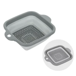 Scolapasta quadrato salvaspazio pieghevole grigio