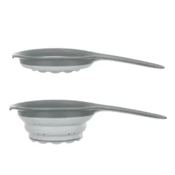 Scolapasta salvaspazio pieghevole grigio con manico