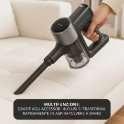 Scopa ciclonica senza fili 250 W argento