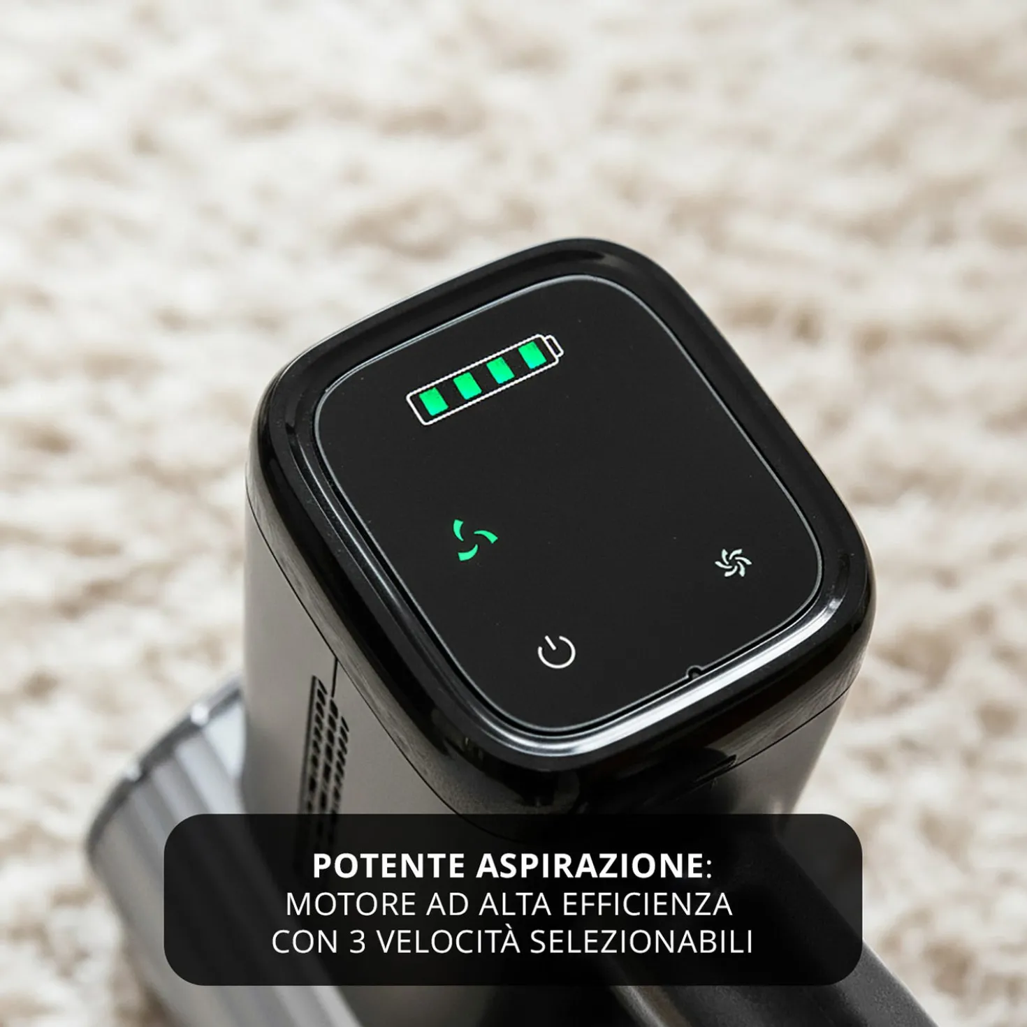 Scopa ciclonica senza fili 250 W argento