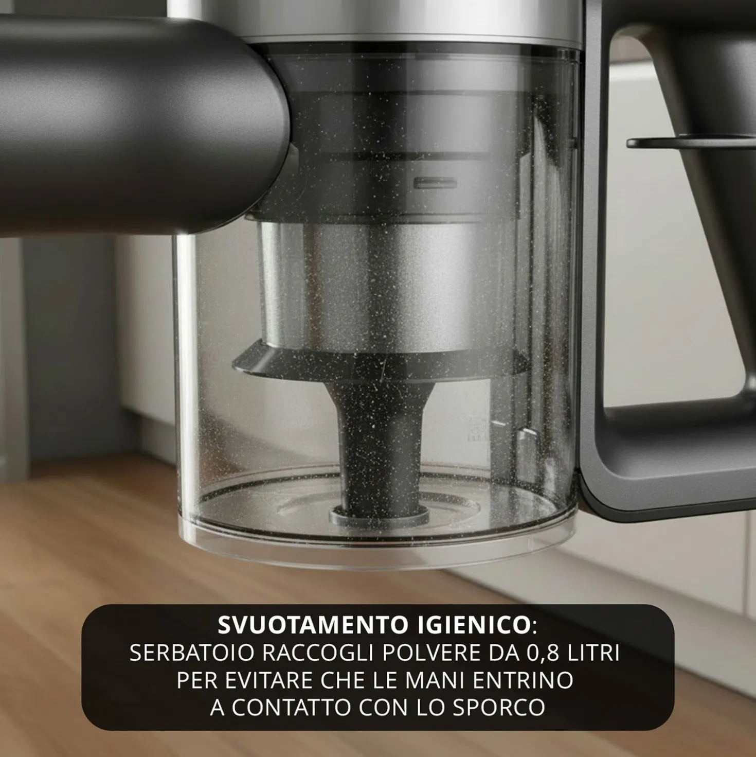 Scopa ciclonica senza fili 250 W argento