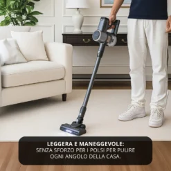 Scopa ciclonica senza fili 250 W argento