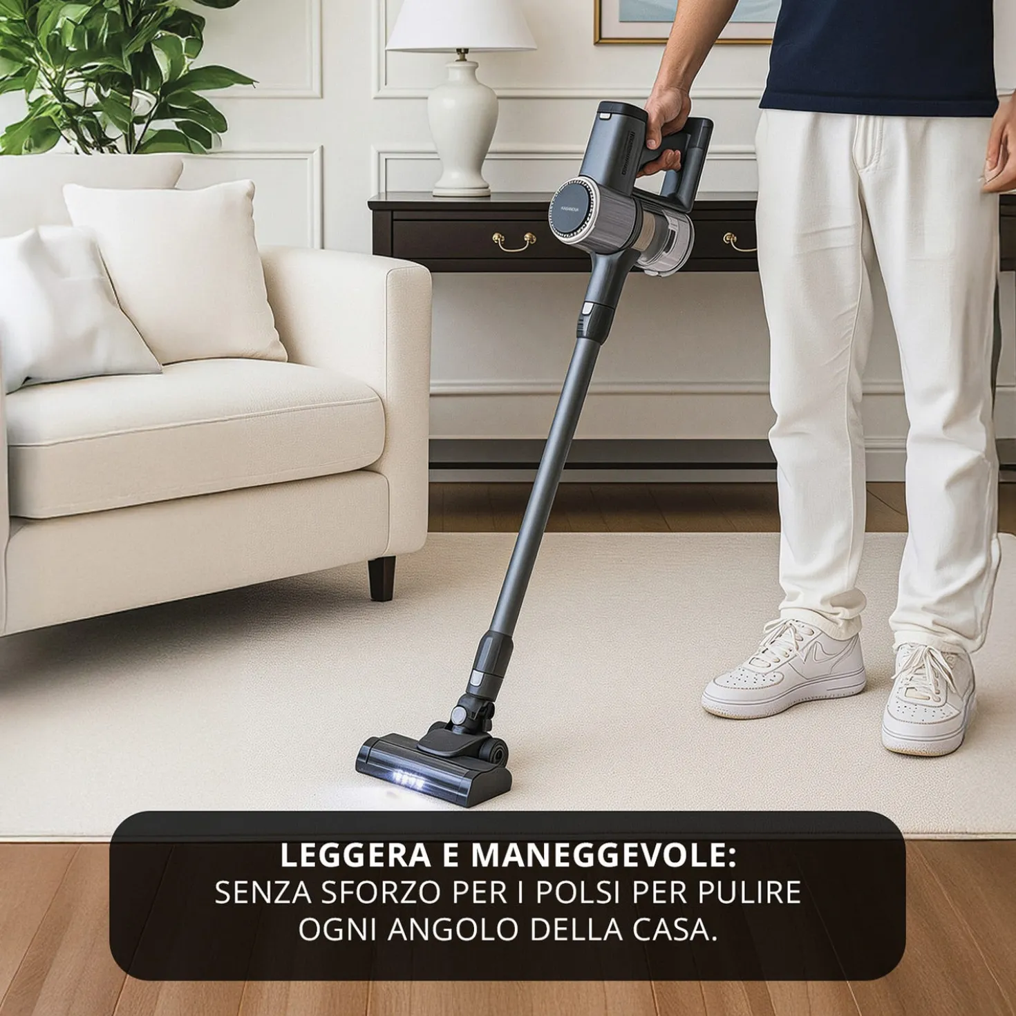 Scopa ciclonica senza fili 250 W argento