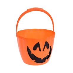 Secchiello zucca Halloween con LED 22x17 cm