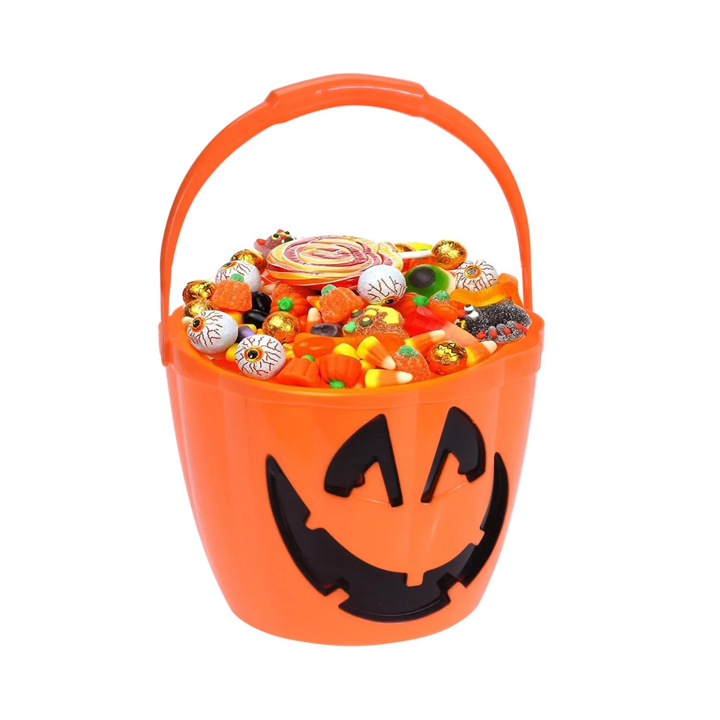 Secchiello zucca Halloween con LED 22x17 cm