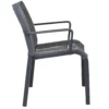 Sedia Catalina nera in alluminio, da 55x87x60 cm