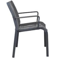 Sedia Catalina nera in alluminio, da 55x87x60 cm