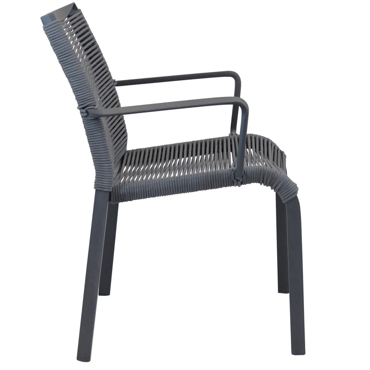 Sedia Catalina nera in alluminio, da 55x87x60 cm