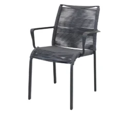 Sedia Catalina nera in alluminio, da 55x87x60 cm