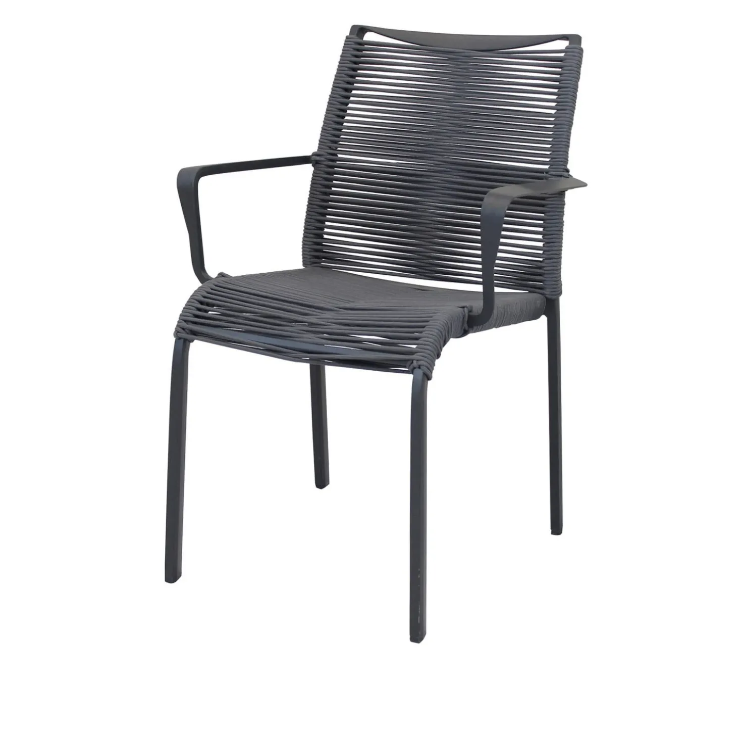 Sedia Catalina nera in alluminio, da 55x87x60 cm