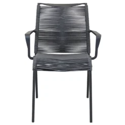 Sedia Catalina nera in alluminio, da 55x87x60 cm