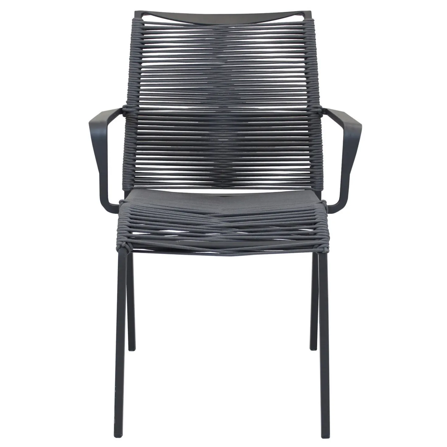 Sedia Catalina nera in alluminio, da 55x87x60 cm