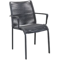 Sedia Catalina nera in alluminio, da 55x87x60 cm