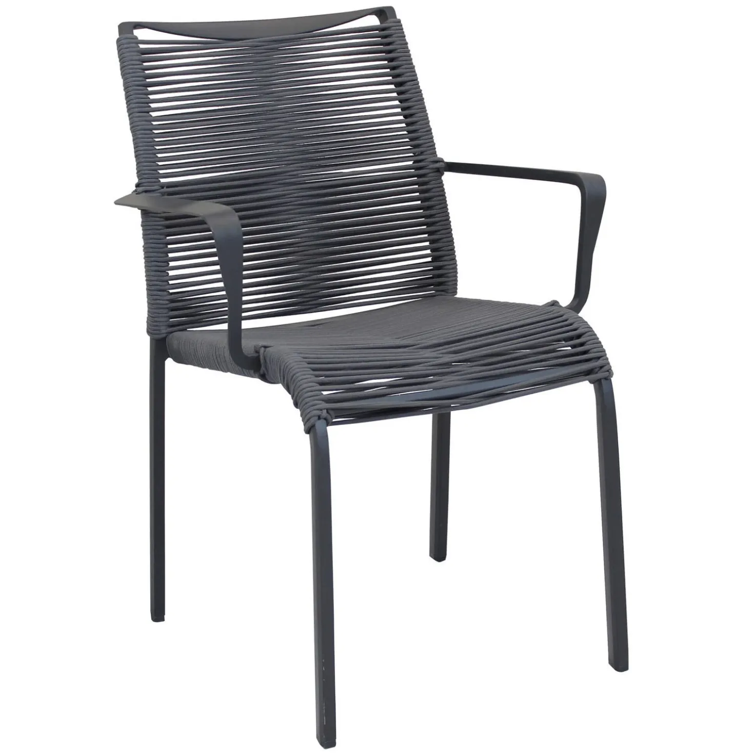 Sedia Catalina nera in alluminio, da 55x87x60 cm