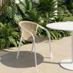 Sedia da giardino con braccioli Emperia miele