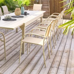 Sedia da giardino con braccioli Piazza beige