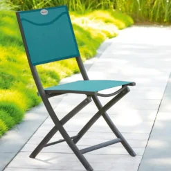Sedia da giardino pieghevole Modula azzurra