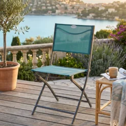 Sedia da giardino pieghevole Modula azzurra