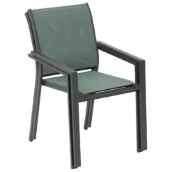 Sedia giardino con braccioli verde oliva Essentia