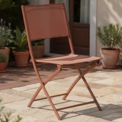 Sedia pieghevole giardino mogano Modula