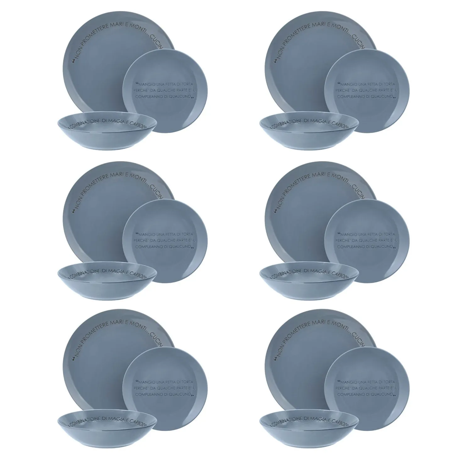 Servizio 18 piatti ceramica blu Quotes
