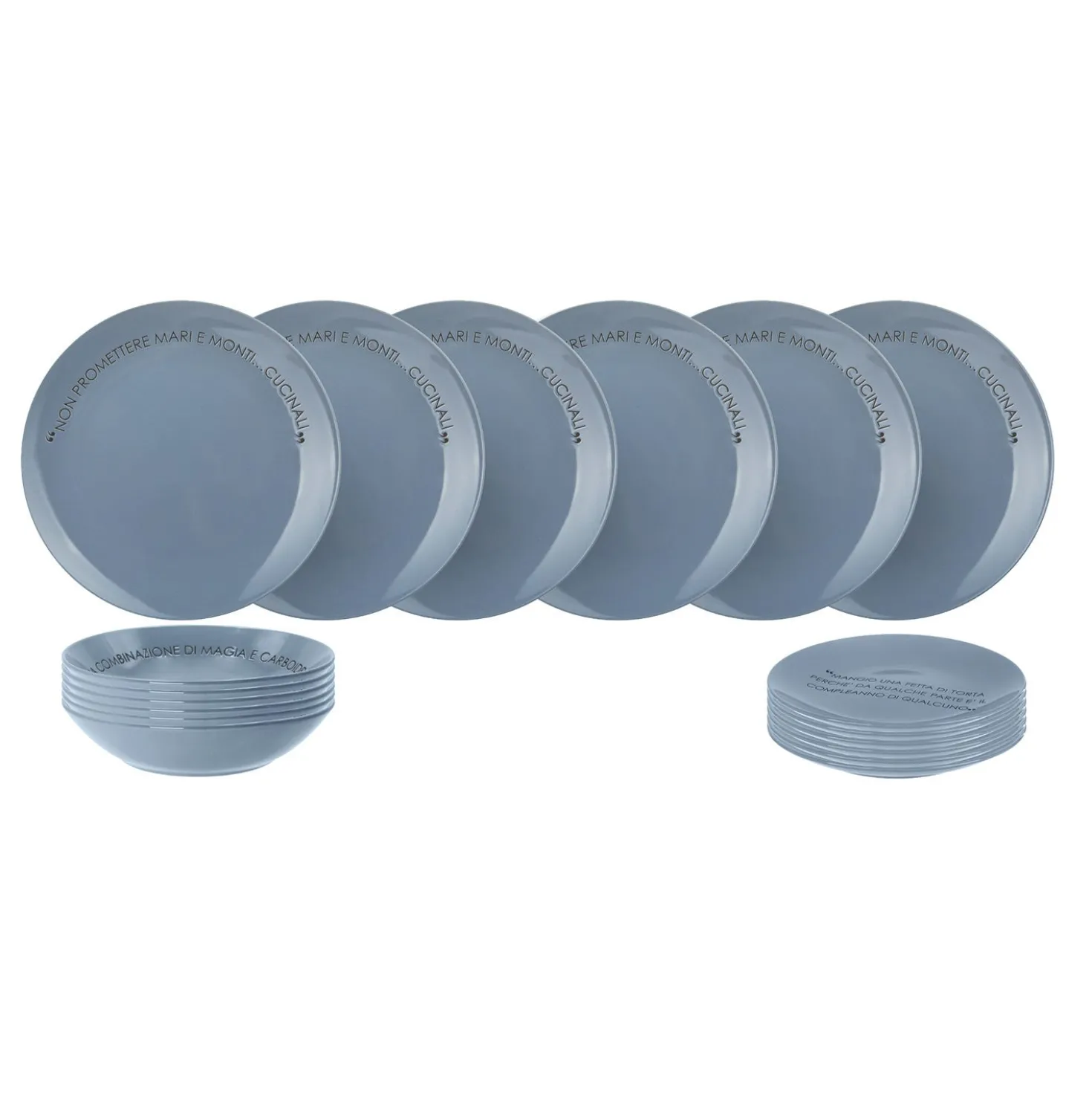 Servizio 18 piatti ceramica blu Quotes