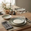 Servizio 18 piatti ceramica bordo blu Caelis