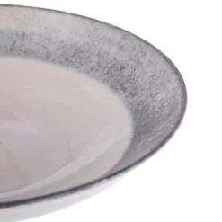 Servizio 18 piatti ceramica bordo blu Caelis