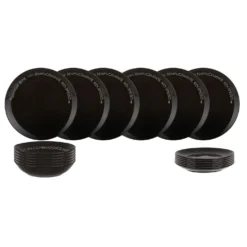 Servizio 18 piatti ceramica nero Quotes