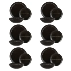 Servizio 18 piatti ceramica nero Quotes