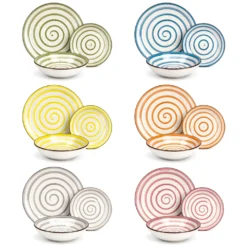 Servizio 18 piatti ceramica Panarea