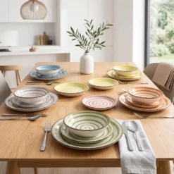 Servizio 18 piatti ceramica Panarea