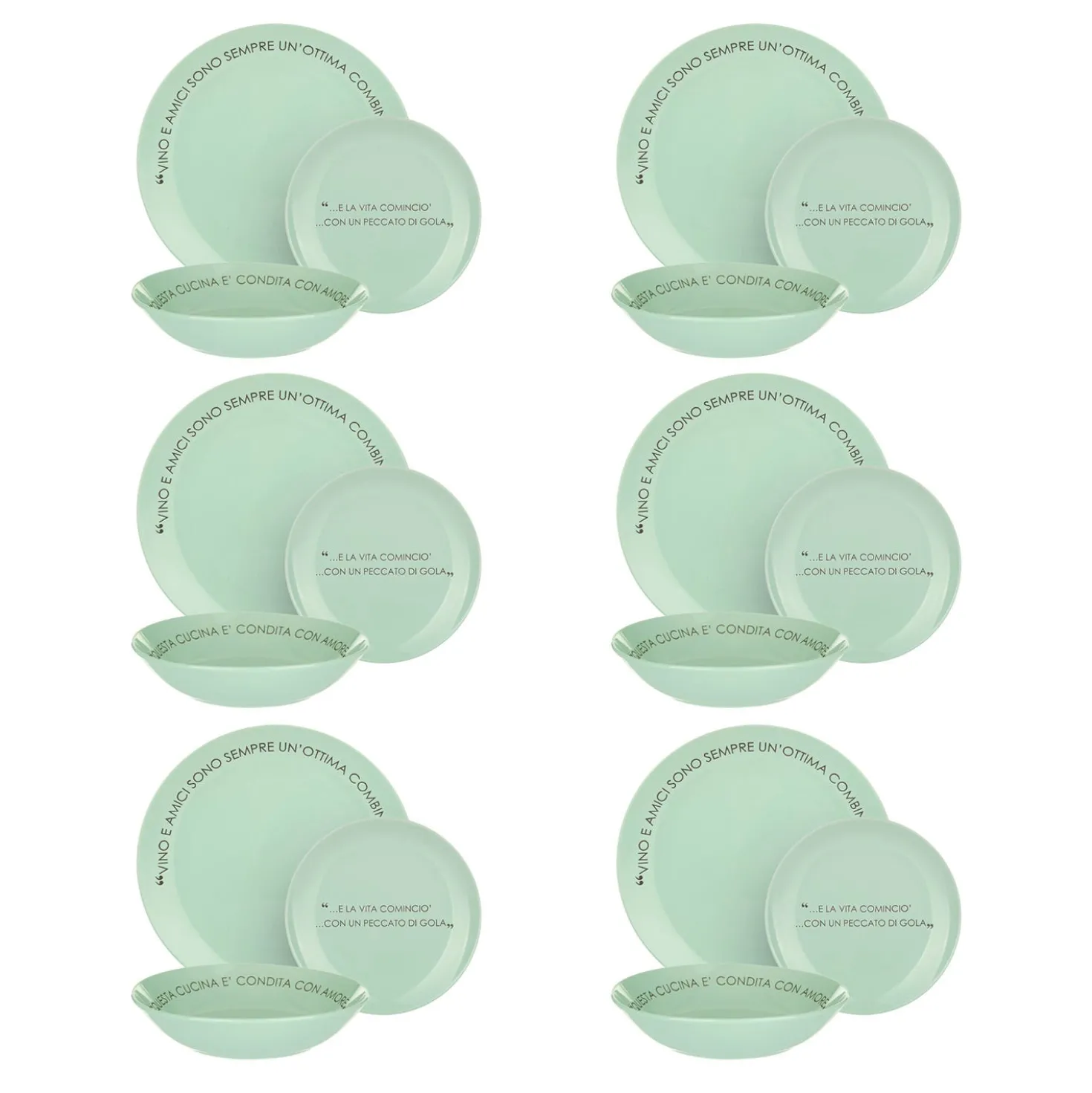 Servizio 18 piatti ceramica salvia Quotes