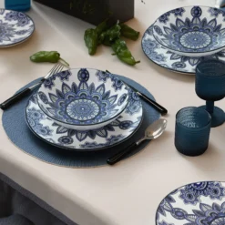 Servizio 12 piatti porcellana Celestial blu