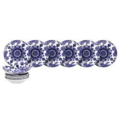 Servizio 12 piatti porcellana Celestial blu