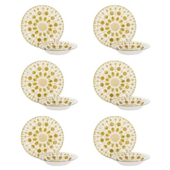 Servizio 12 piatti porcellana Etnika beige