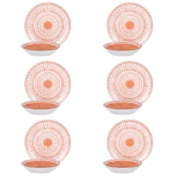 Servizio 12 piatti porcellana Oretha rosso