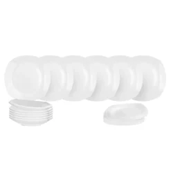Servizio 18 piatti quadrati bianchi ceramica Square Coupe
