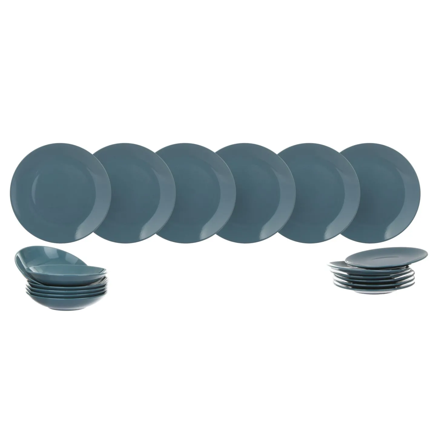 Servizio 18 piatti terracotta blu Style