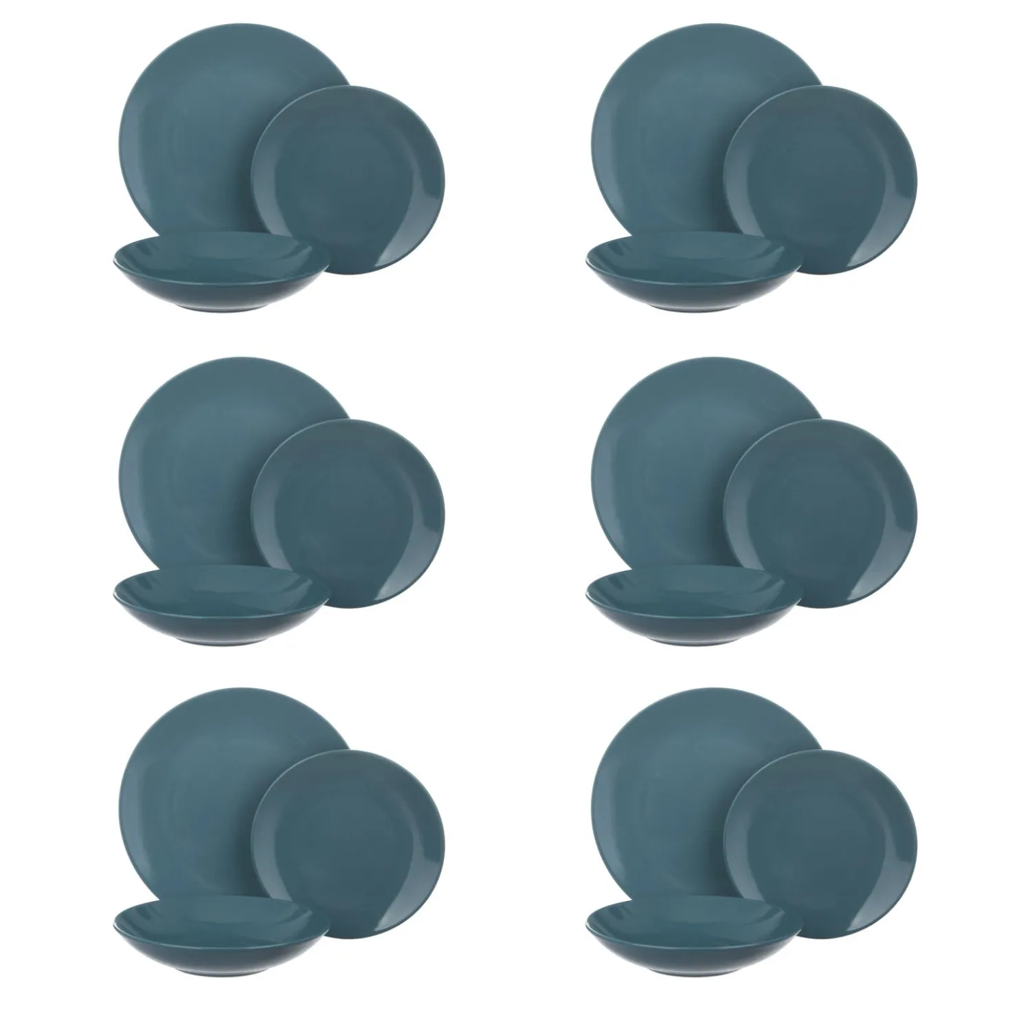 Servizio 18 piatti terracotta blu Style