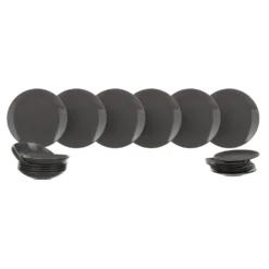 Servizio 18 piatti terracotta grigio scuro Style
