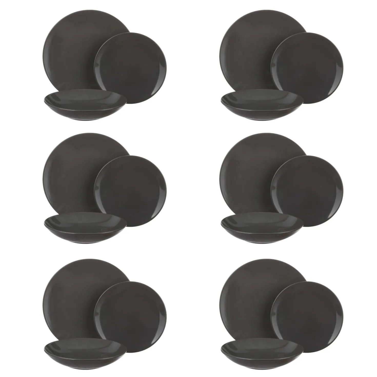 Servizio 18 piatti terracotta grigio scuro Style
