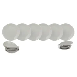 Servizio 18 piatti terracotta grigio Style