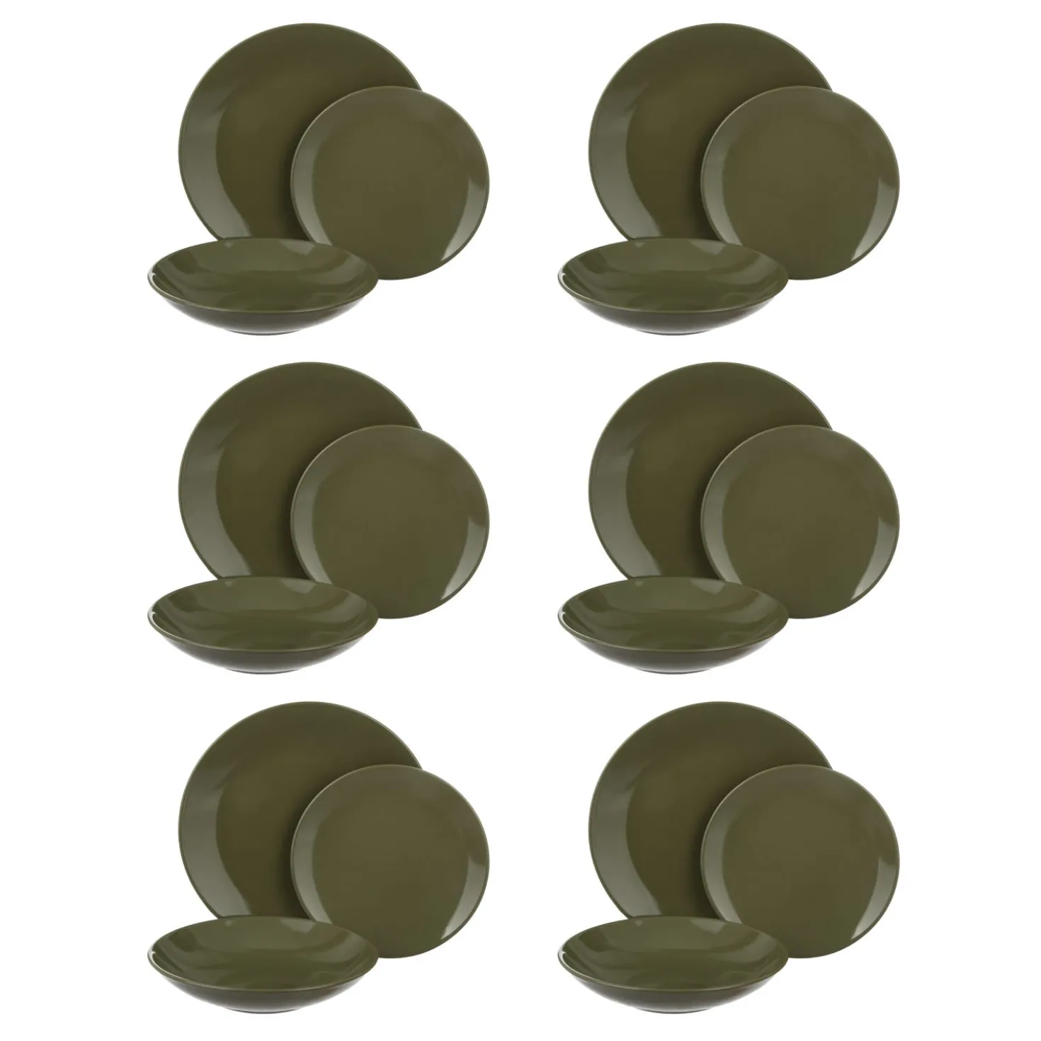 Servizio 18 piatti terracotta verde Style