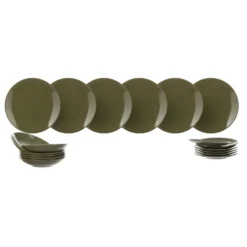 Servizio 18 piatti terracotta verde Style